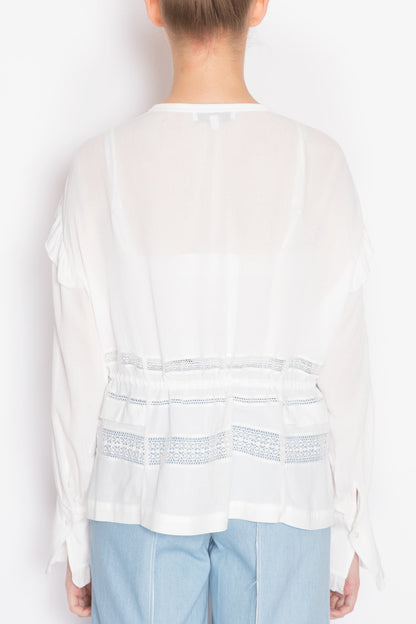 Laced Long-sleeve Blouse