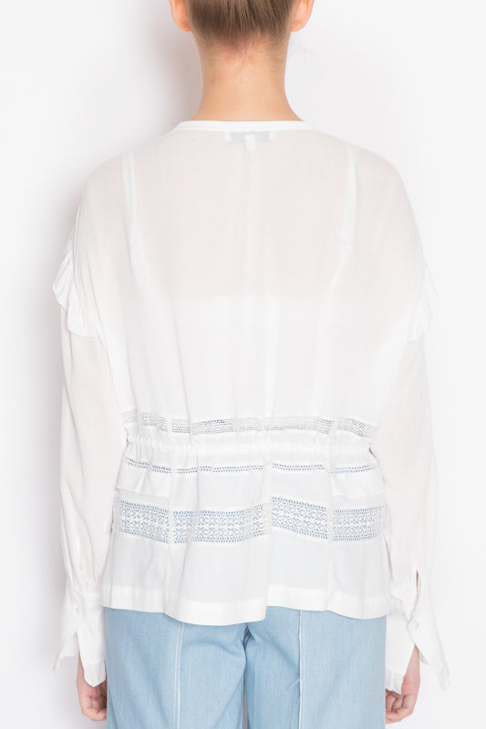 Laced Long-sleeve Blouse