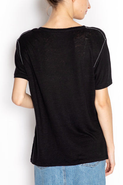 Linen Contrast Thread T-shirt