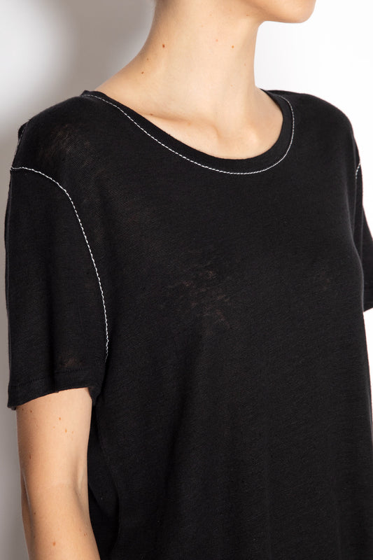 Linen Contrast Thread T-shirt