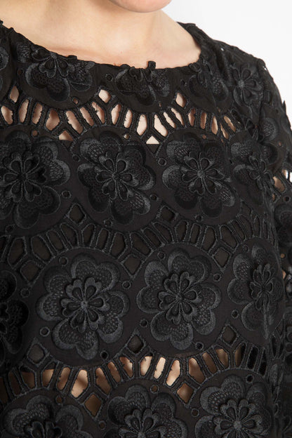 Lasercut Cropped Blouse