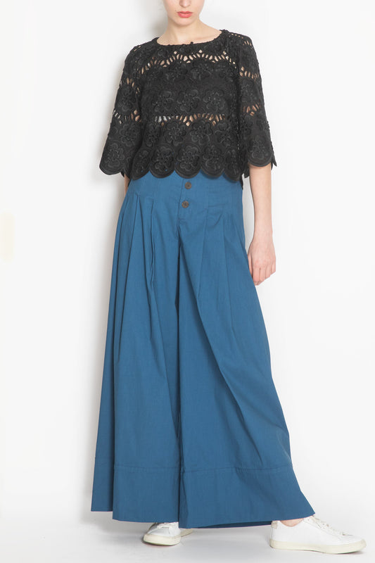 Lasercut Cropped Blouse