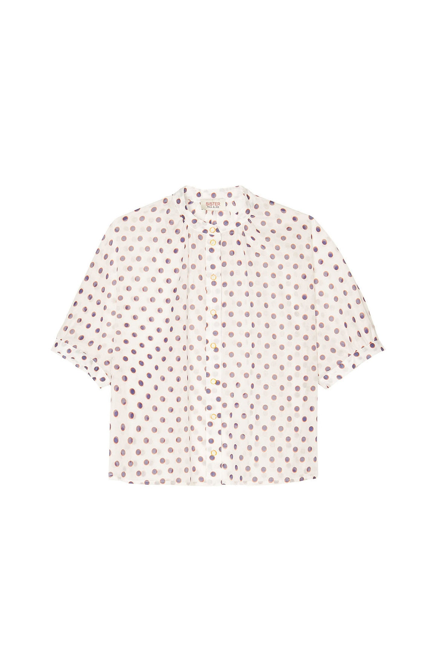 Polka Dot Printed Cotton Shirt