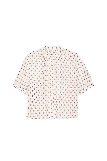 Polka Dot Printed Cotton Shirt