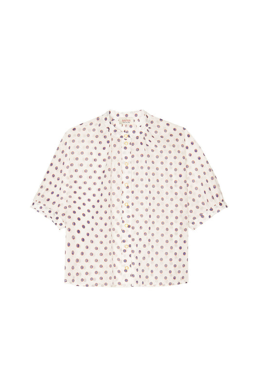 Polka Dot Printed Cotton Shirt