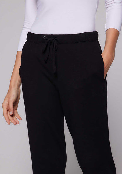 MAJESTIC | Black Jogger Pants - Elasticated Waist Noir