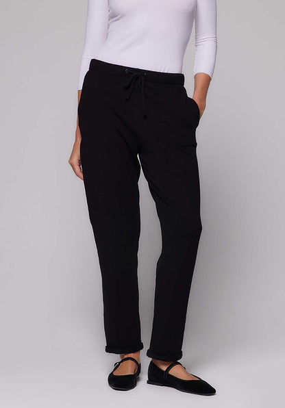 MAJESTIC | Black Jogger Pants - Elasticated Waist Noir