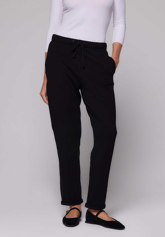 Majestic | Black Jogger Pants - Elasticated Waist Noir