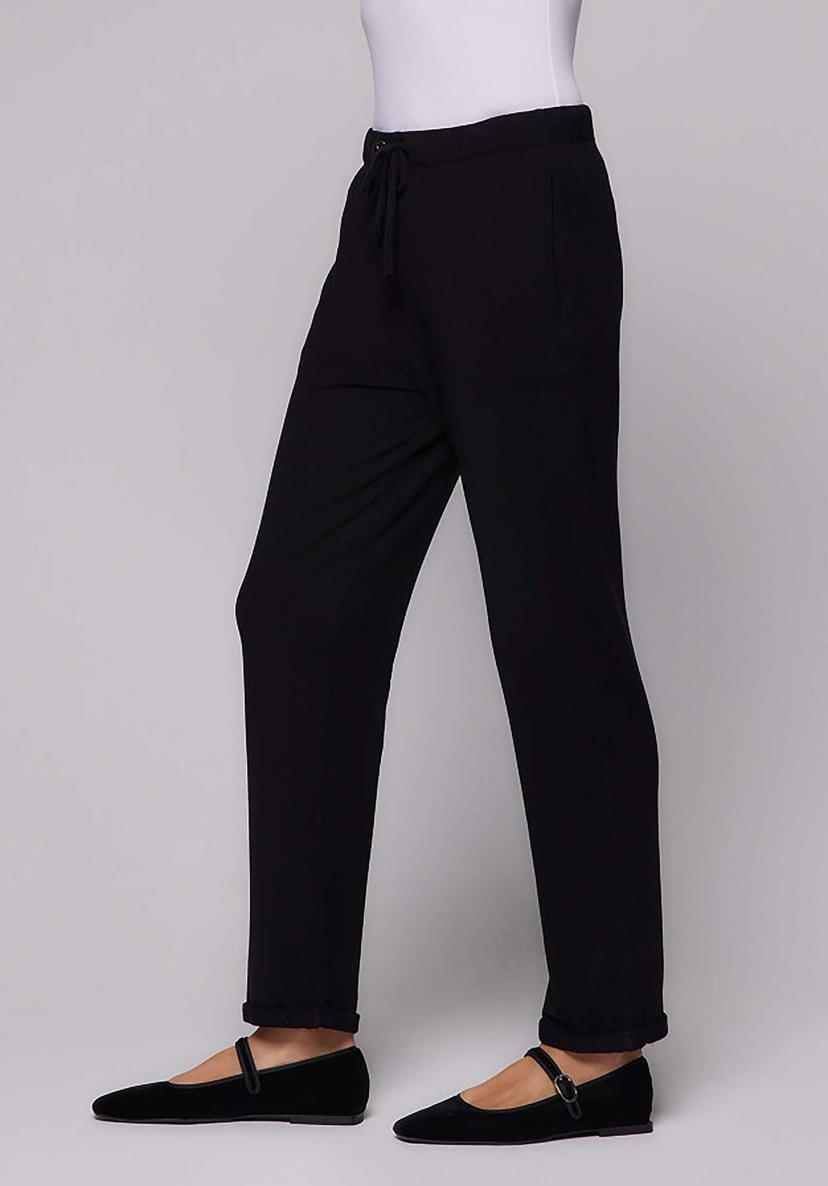 MAJESTIC | Black Jogger Pants - Elasticated Waist Noir