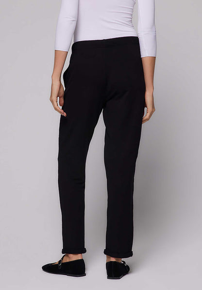 MAJESTIC | Black Jogger Pants - Elasticated Waist Noir