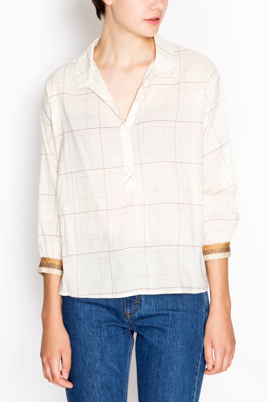 Checkered Shirt With Ribbed Cuffs