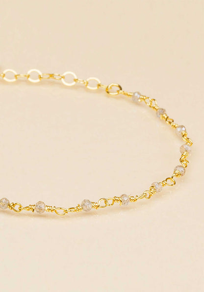 18K Gold Plated  Chain Bracelet Labradorite - RUE MADAME | BOUTIQUE PARISIENNE