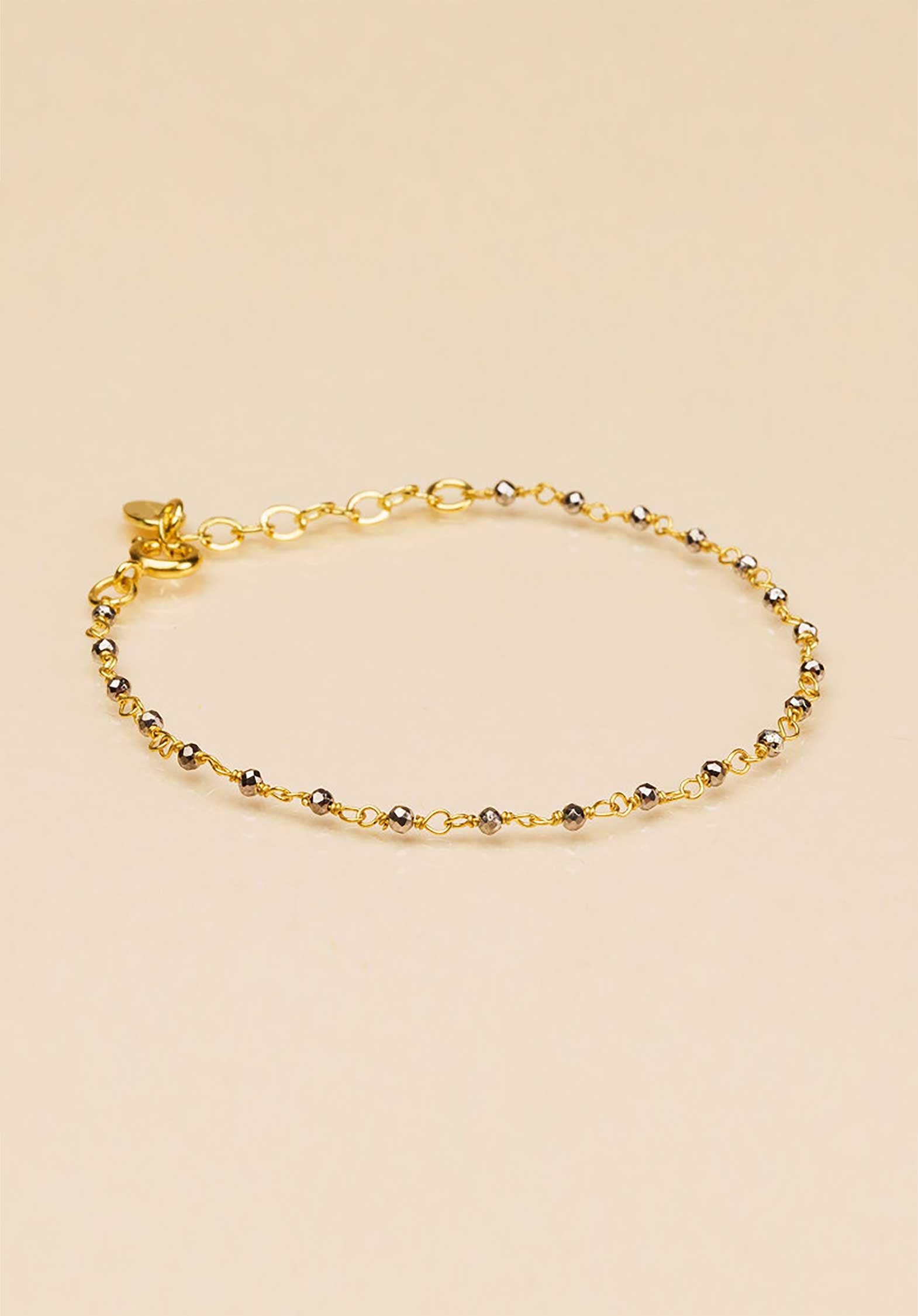 18K Gold Plated  Chain Bracelet Pyrite - RUE MADAME | BOUTIQUE PARISIENNE