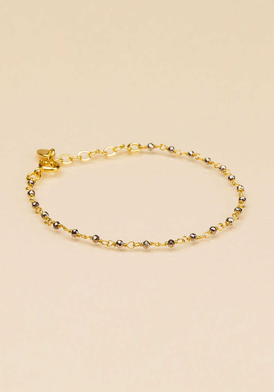18K Gold Plated  Chain Bracelet Pyrite - RUE MADAME | BOUTIQUE PARISIENNE
