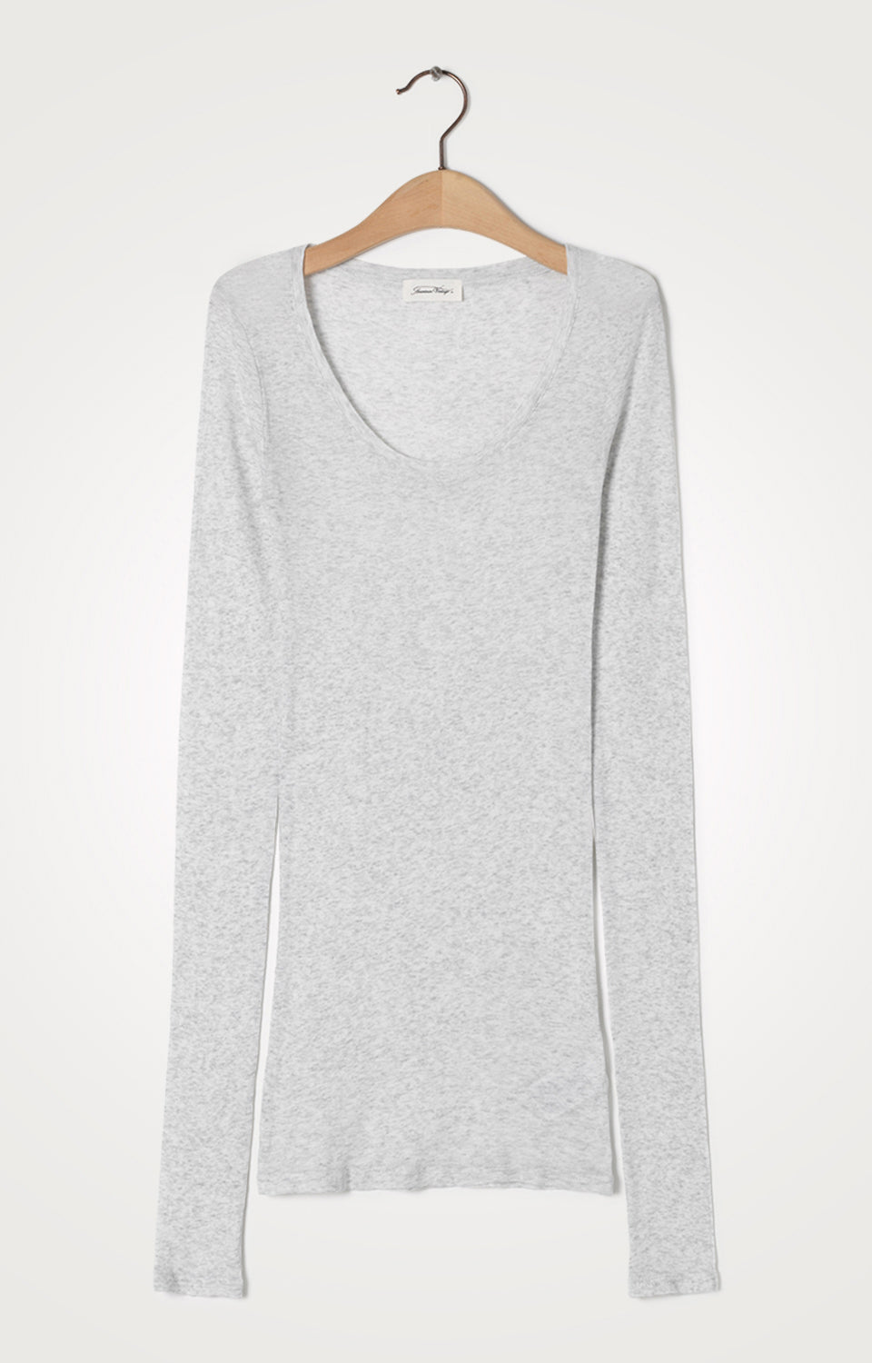'Massachusetts' Supima Cotton Long-Sleeved T-shirt Gris-Chine - RUE MADAME | BOUTIQUE PARISIENNE