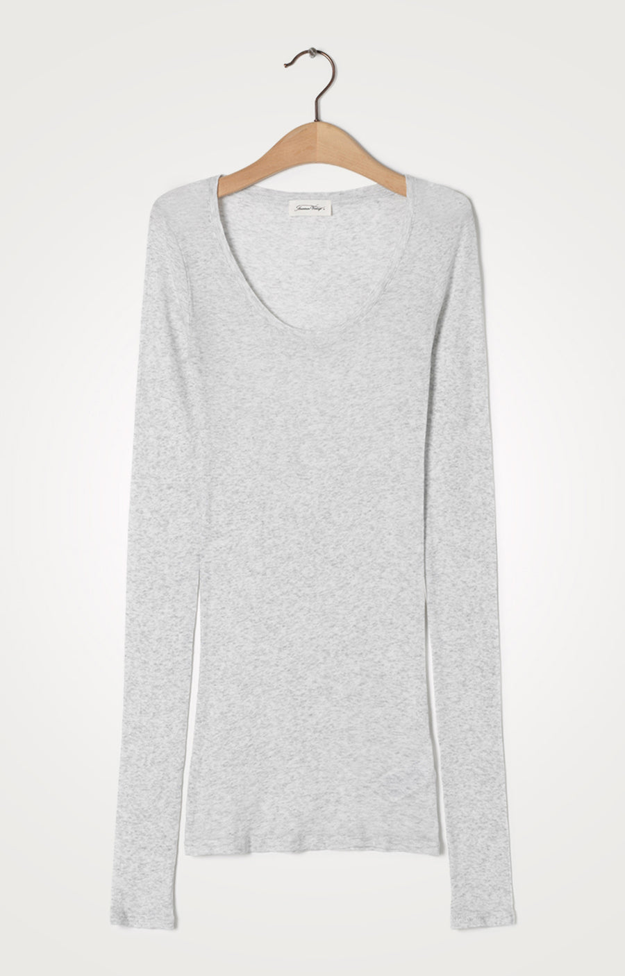 'Massachusetts' Supima Cotton Long-Sleeved T-shirt Gris-Chine - RUE MADAME | BOUTIQUE PARISIENNE