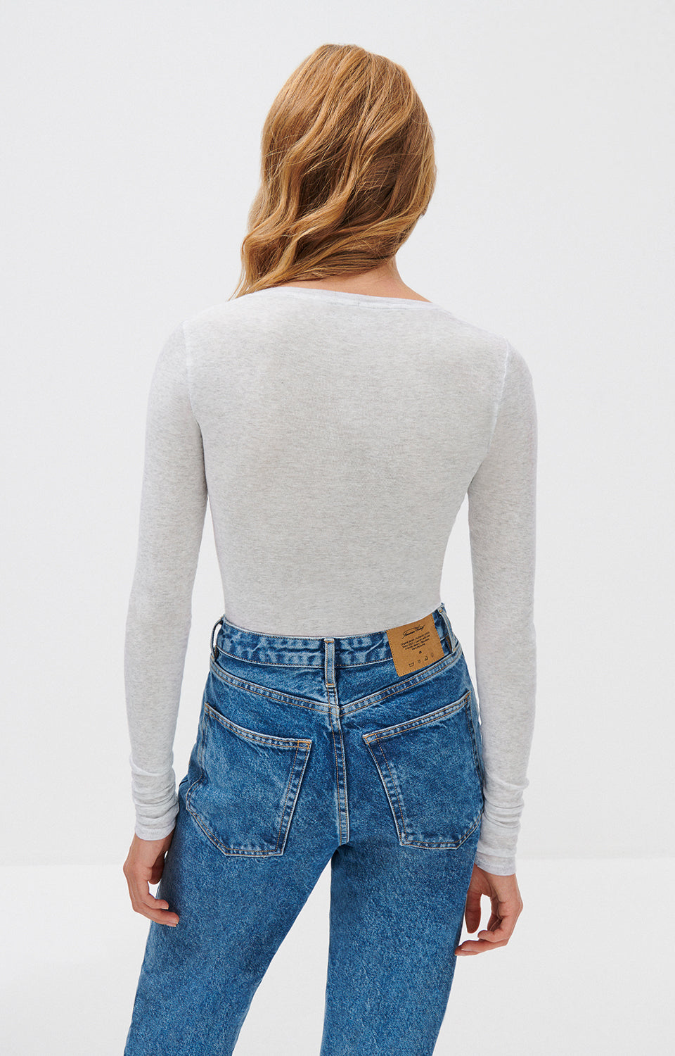 'Massachusetts' Supima Cotton Long-Sleeved T-shirt Gris-Chine - RUE MADAME | BOUTIQUE PARISIENNE